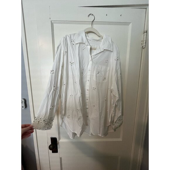 The Bennet Buttondown Shirt by Maeve: Pearl-Embellished Edition - size 1x - Picture 9 of 9